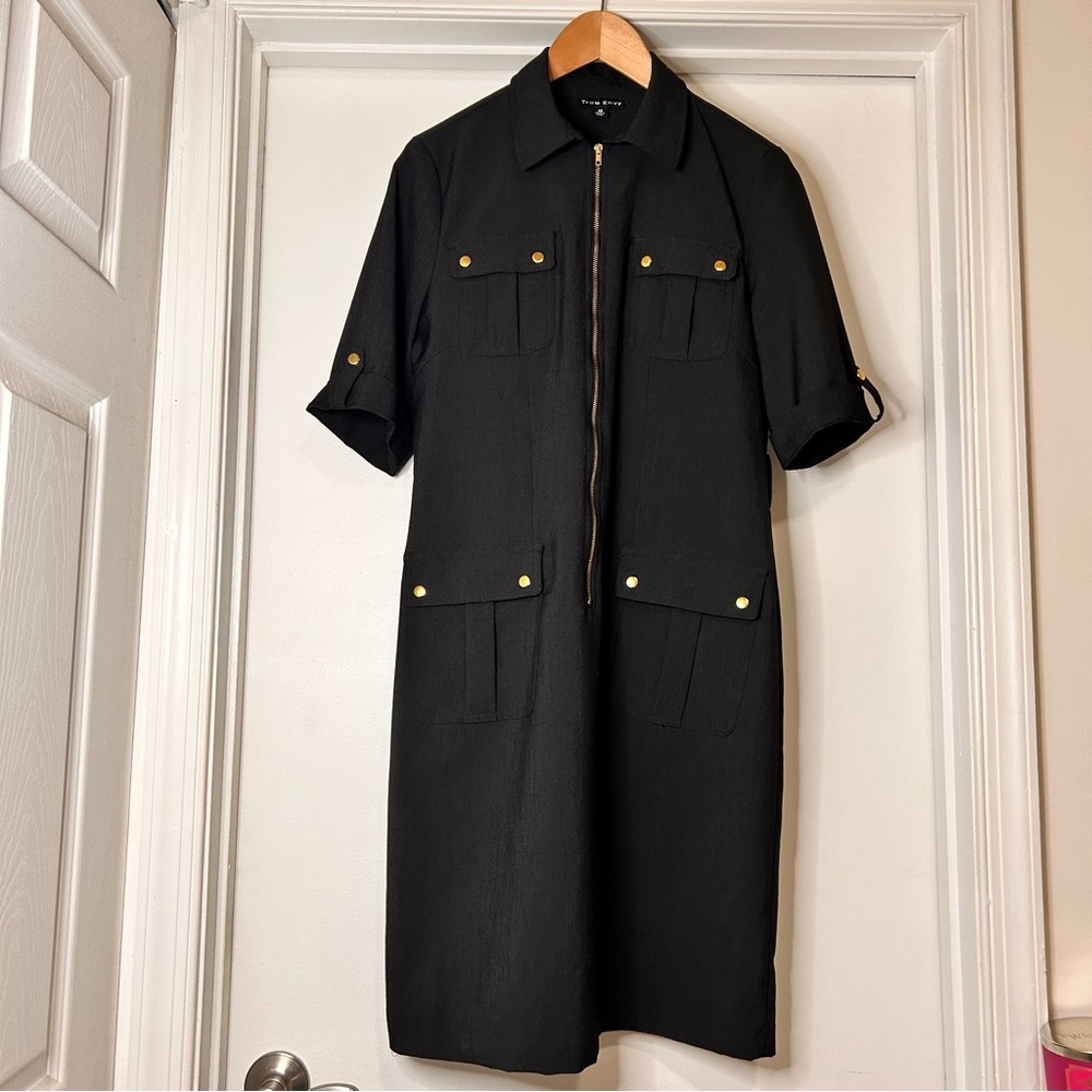 True Envy Black Utility Dress - Size 10 - Picture 2 of 12